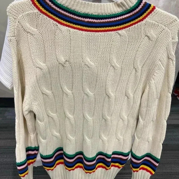 NWT Adult Croquet Stripe Cable Knit Sweater - Rowing Blazers x Target XS - Picture 5 of 6